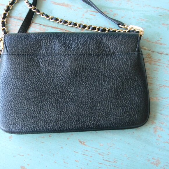 EUC TORY BURCH THEA BLACK PEBBLE LEATHER CONVERTIBLE SMALL CROSSBODY BAG CHAIN - Picture 5 of 8